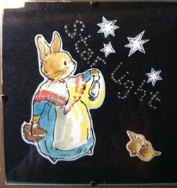 6" x 6" Mother Rabbit searching under the stars