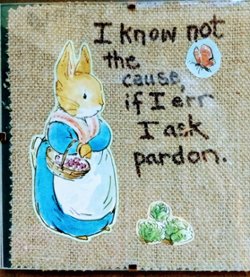 6" x 6" Mother Rabbit apologizes