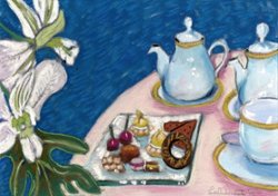 Tea at the Four Seasons 9 1/2" x 11" Pastel Print