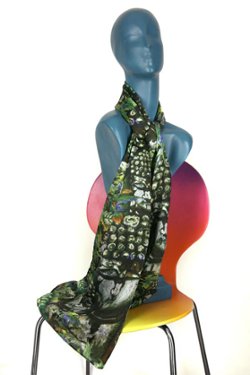 Garden Buddha Silk Charmeuse Scarf