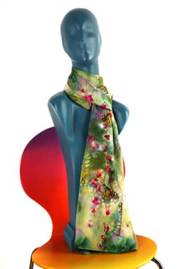 Ephemeral Beauties Silk Charmeuse Scarf