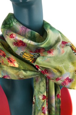 Ephemeral Beauties Silk Charmeuse Scarf