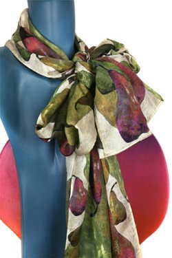 Pear Shower Silk Charmeuse Scarf